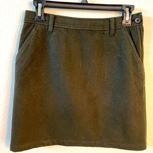 J. Crew Army Green Wool A Line Mini Skirt